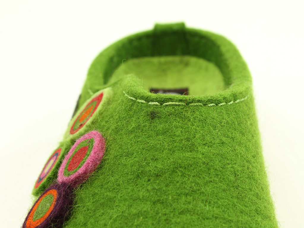 (Second Quality) Haflinger Clogs Grizzly Kanon Green