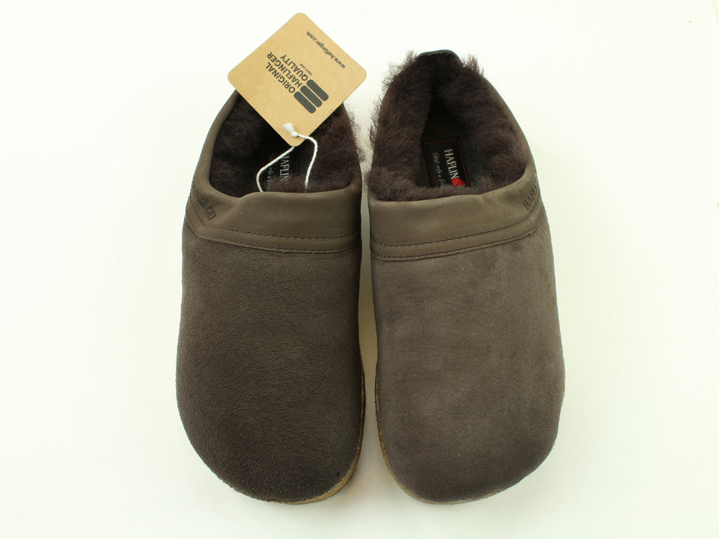(Second Quality) Haflinger Clogs Sheepskin Snowbird Brown