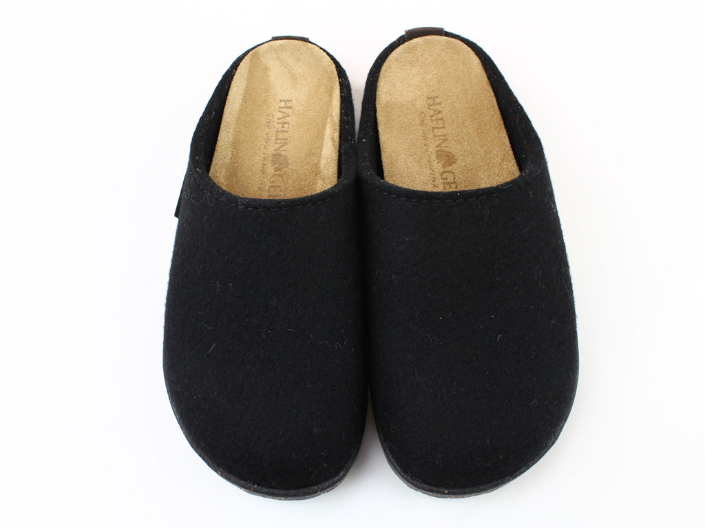 (Second Quality) Haflinger Felt Clogs Manhattan Black