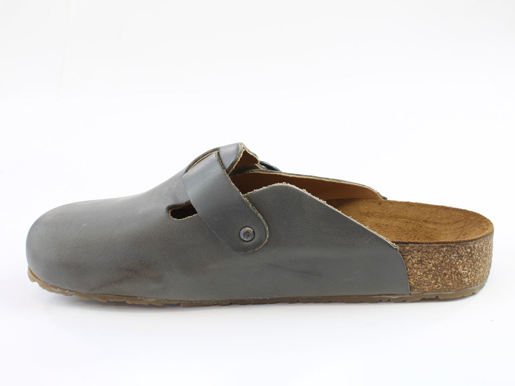 (Second Quality) Haflinger Leather Clogs Lorenzo Anthracite