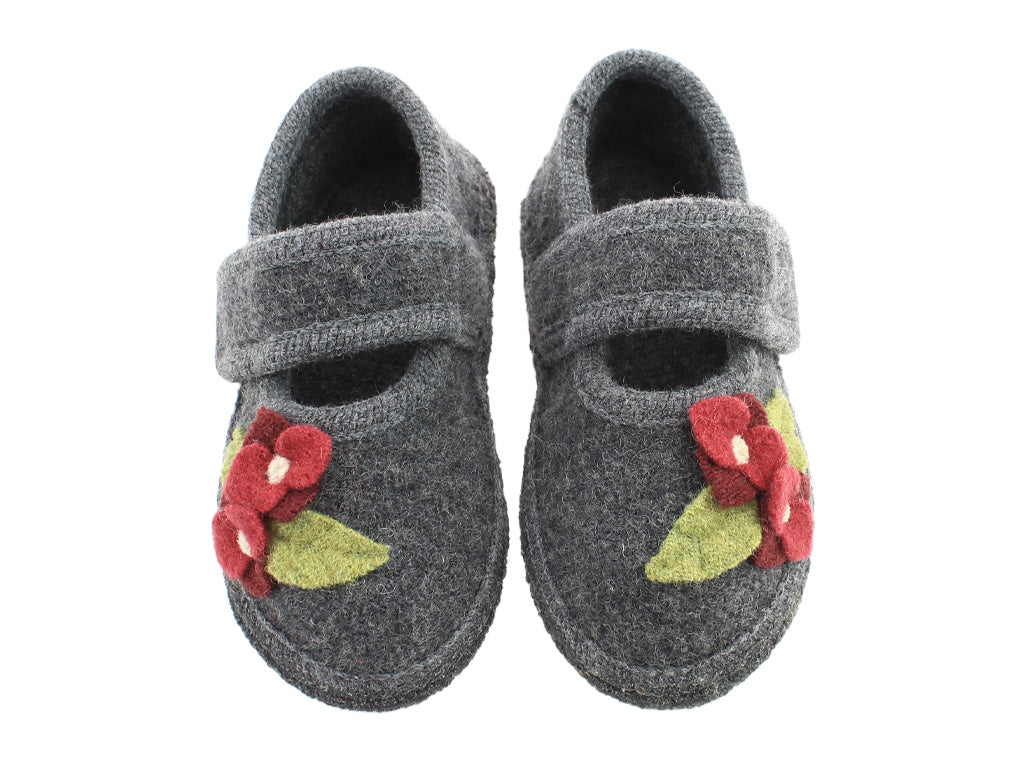 Size 25/UK8 only - Haflinger Children's slippers Hortensia Anthracite