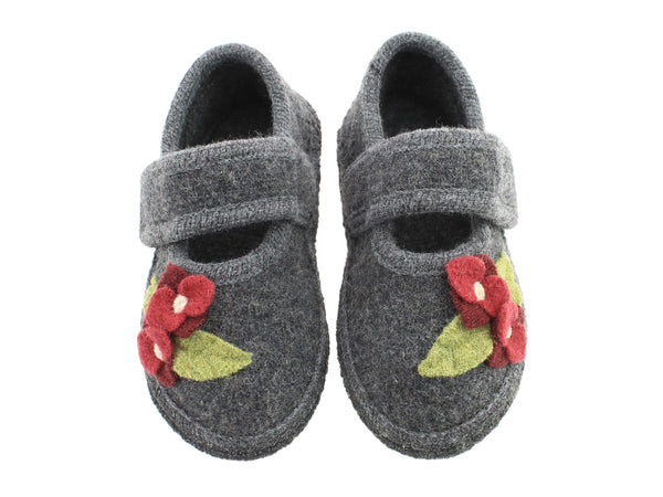 Size 25/UK8 only - Haflinger Children's slippers Hortensia Anthracite