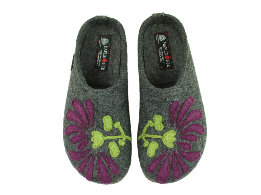 Size 38/UK5 only - Haflinger Clogs Grizzly Blooming Anthracite