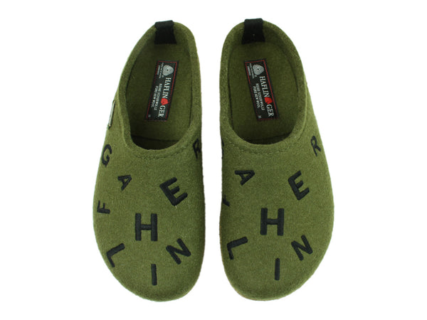 Size 38/UK5 only - Haflinger Clogs Grizzly Letters Olive