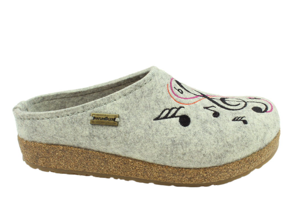 Size 38/UK5 only - Haflinger Clogs Grizzly Melody Grey