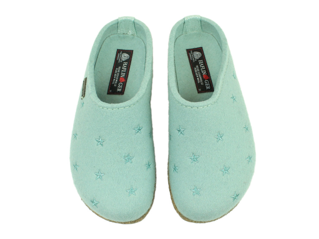 Size 38/UK5 only - Haflinger Clogs Grizzly Stars Aqua
