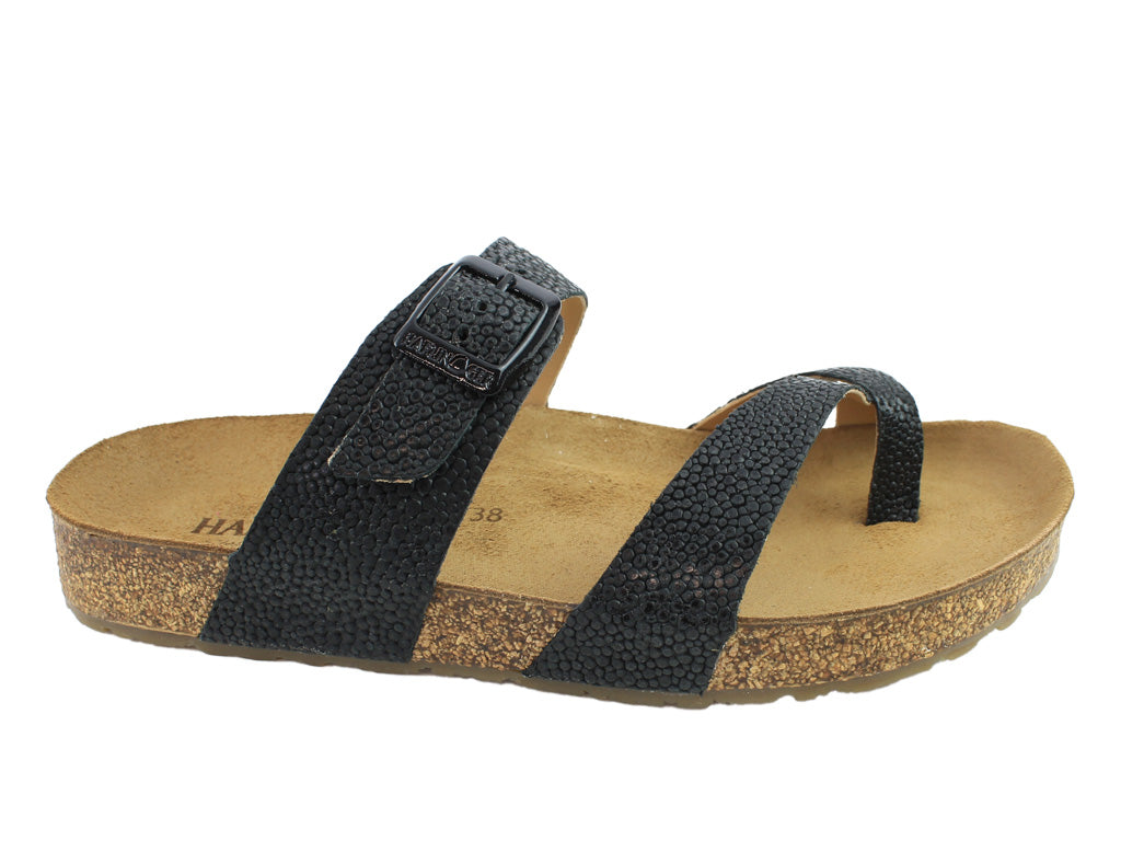 Size 38/UK5 only - Haflinger Sandals Juno Black Raie