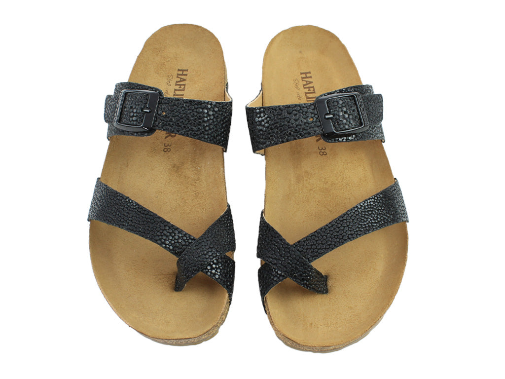 Size 38/UK5 only - Haflinger Sandals Juno Black Raie