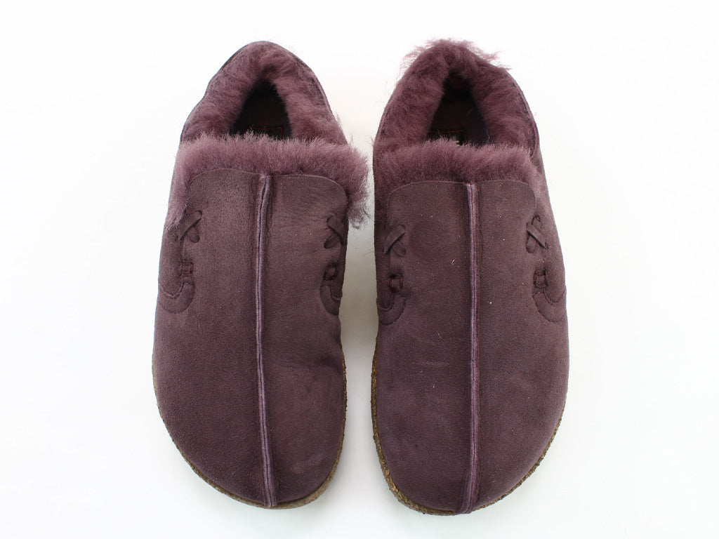 Size 38/UK5 only - Haflinger Sheepskin Clogs Saskatchewan Aubergine