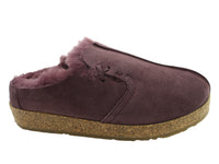 Size 38/UK5 only - Haflinger Sheepskin Clogs Saskatchewan Aubergine