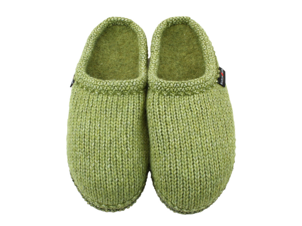 Size 38/UK5 only - Haflinger Slippers De Punto Alpine Green
