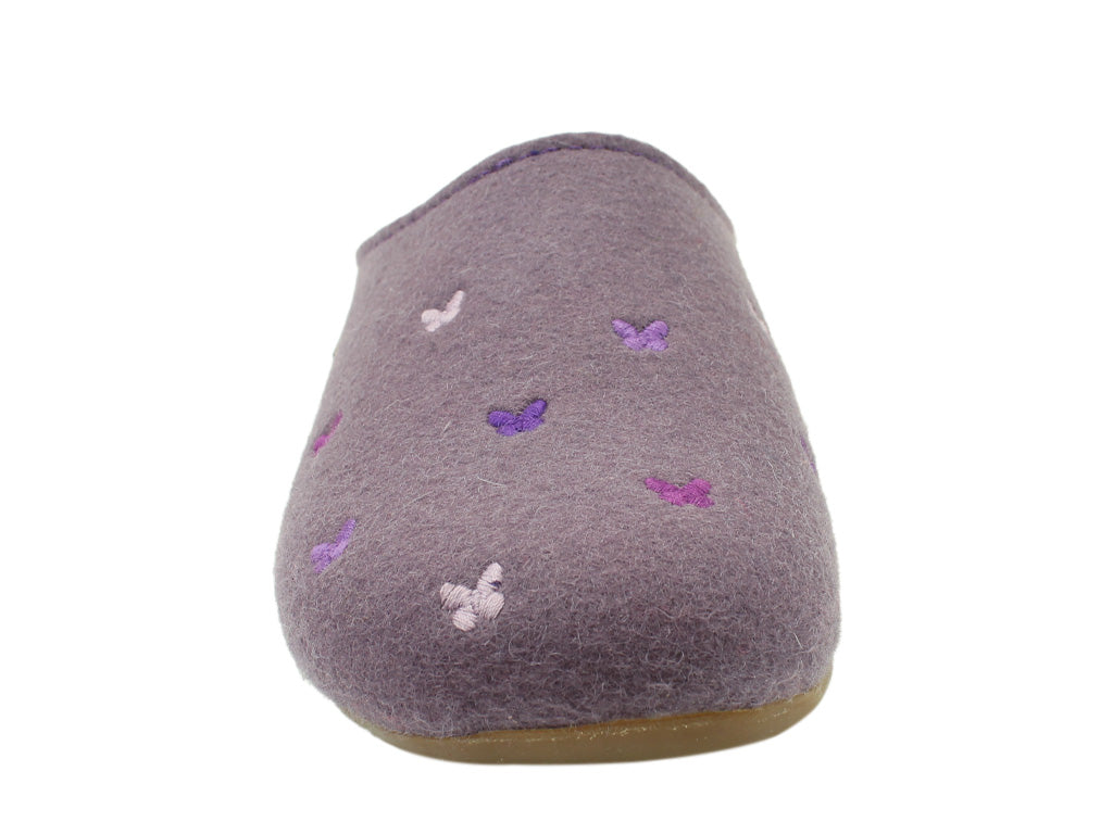 Size 38/UK5 only - Haflinger Slippers Everest Butterflies Aubergine