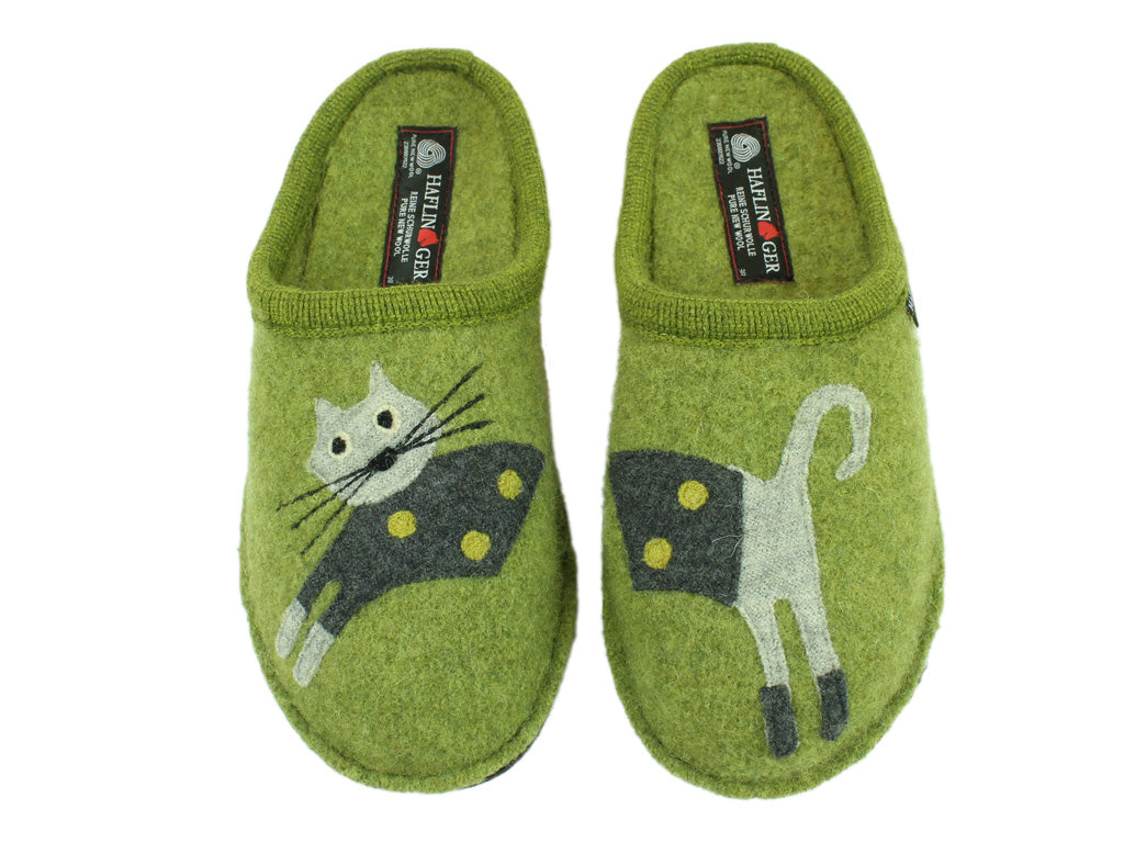 Size 38/UK5 only - Haflinger Slippers Flair Cucho Green