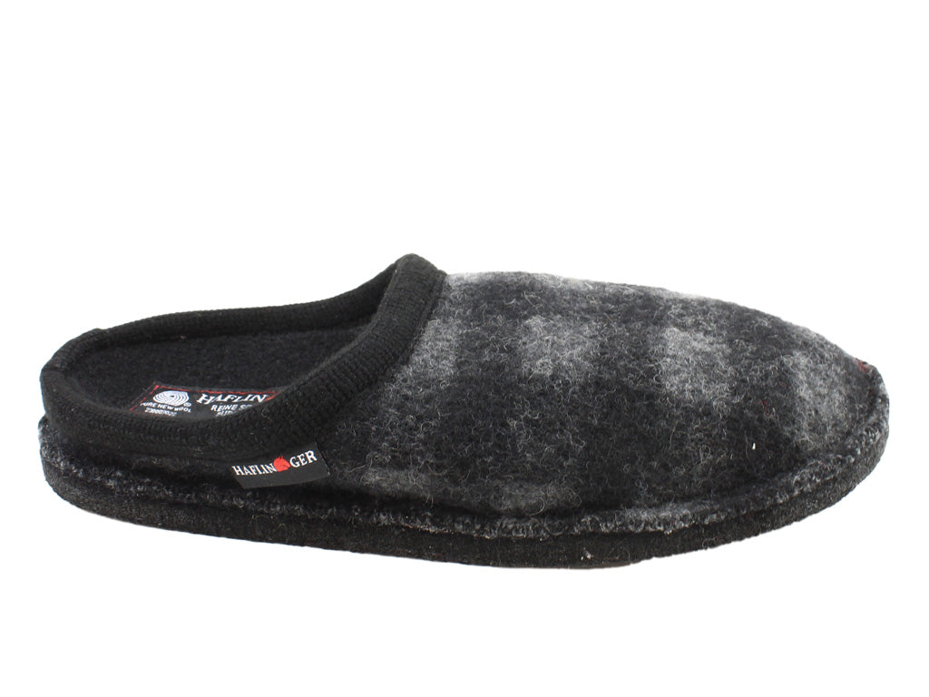 Size 38/UK5 only - Haflinger Slippers Flair Plaid Black