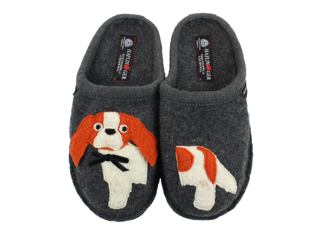 Size 38/UK5 only - Haflinger Slippers Flair Spaniel Anthracite