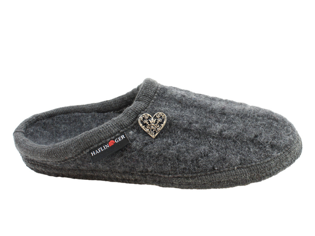 Size 38/UK5 only - Haflinger Slippers Herzl Anthracite