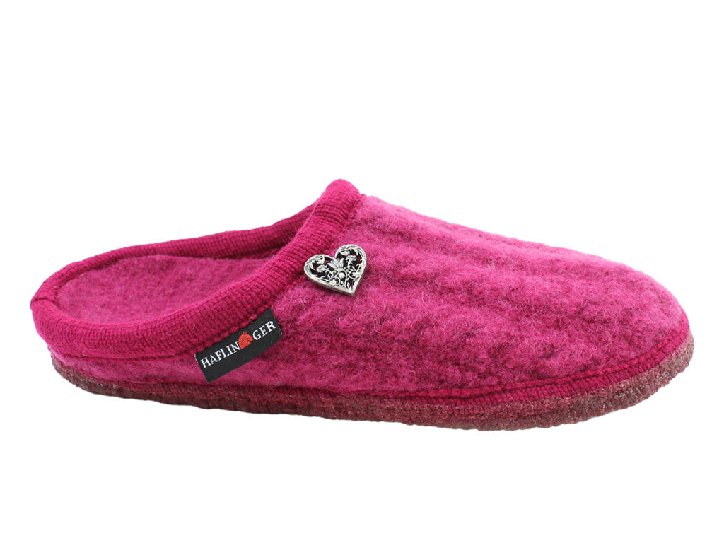 Size 38/UK5 only - Haflinger Slippers Herzl Kardinal Pink