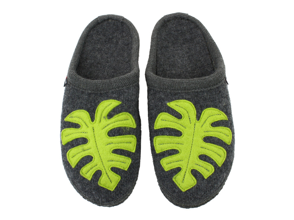 Size 38/UK5 only - Haflinger Slippers Monstera Anthracite