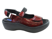 Wolky Sandals Jewel Red mini croco