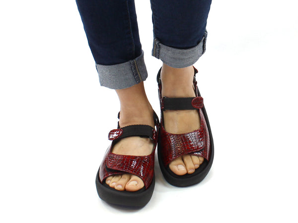 Wolky Sandals Jewel Red mini croco