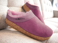 Haflinger Clogs Sheepskin Snowbird Burgundy