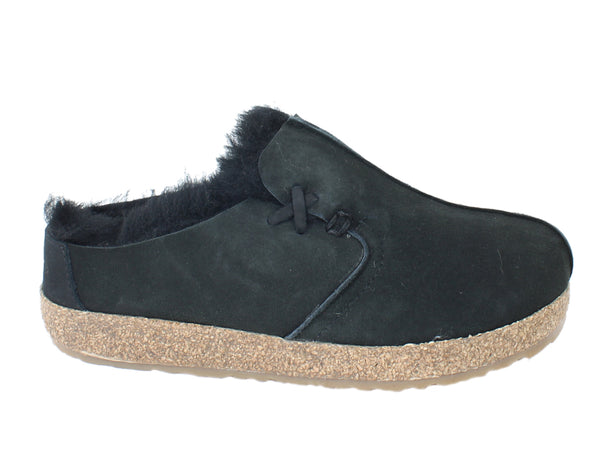 Haflinger Clogs Sheepskin Saskatchewan Black side view