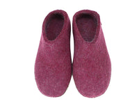 Glerups Slippers open heel Cranberry upper view