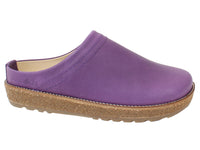 Haflinger Leather Clogs Travel Violet side view