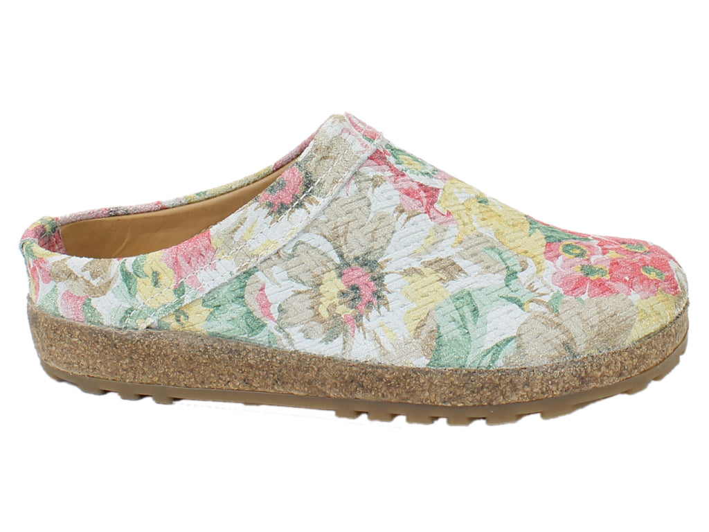 Haflinger Leather Clogs Malmo Blooming side view