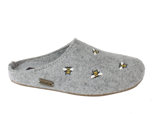 Haflinger Slippers Everest Bees Light Grey side view