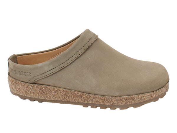 Haflinger Leather Clogs Malmo Taupe side view