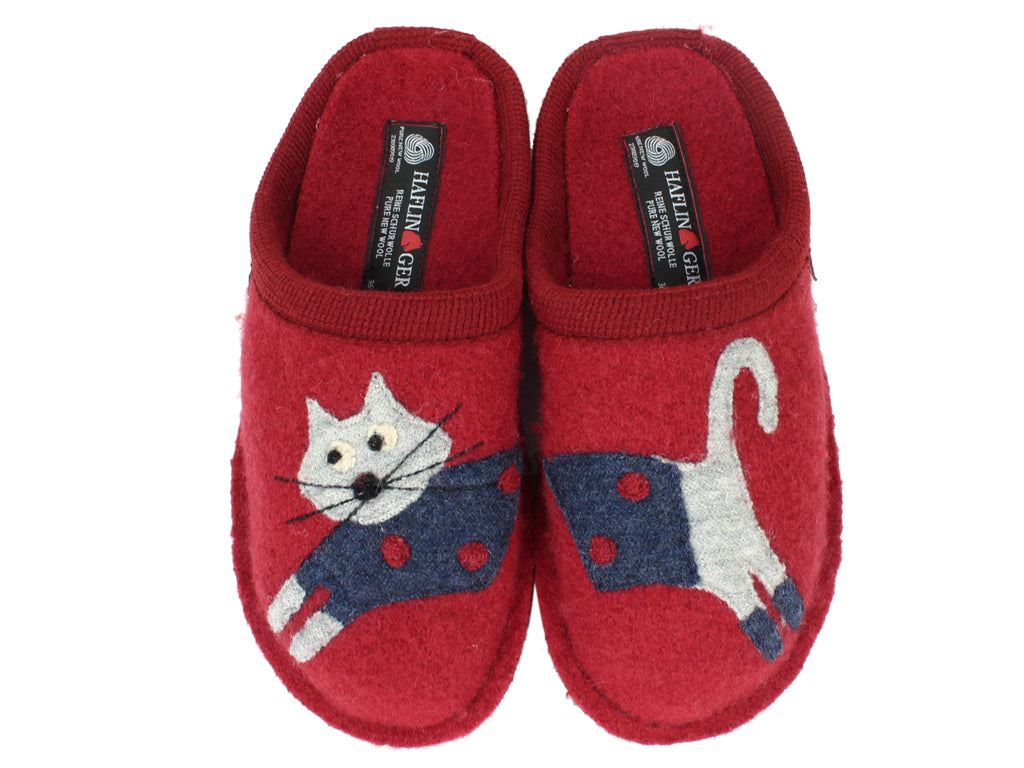 Haflingher Slippers Flair Cucho Cat Paprika upper view