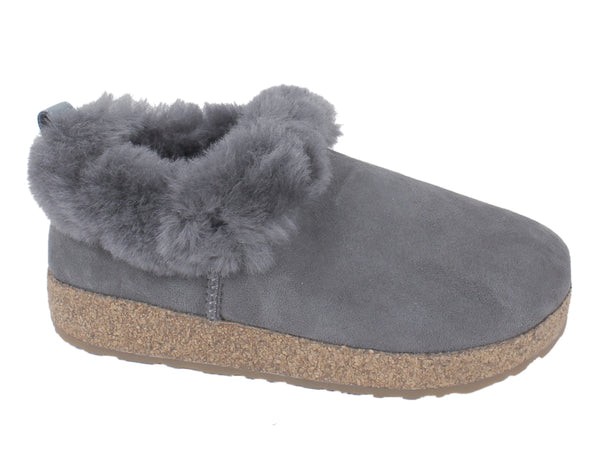 Haflinger Clogs Sheepskin Iceland Anthracite side view