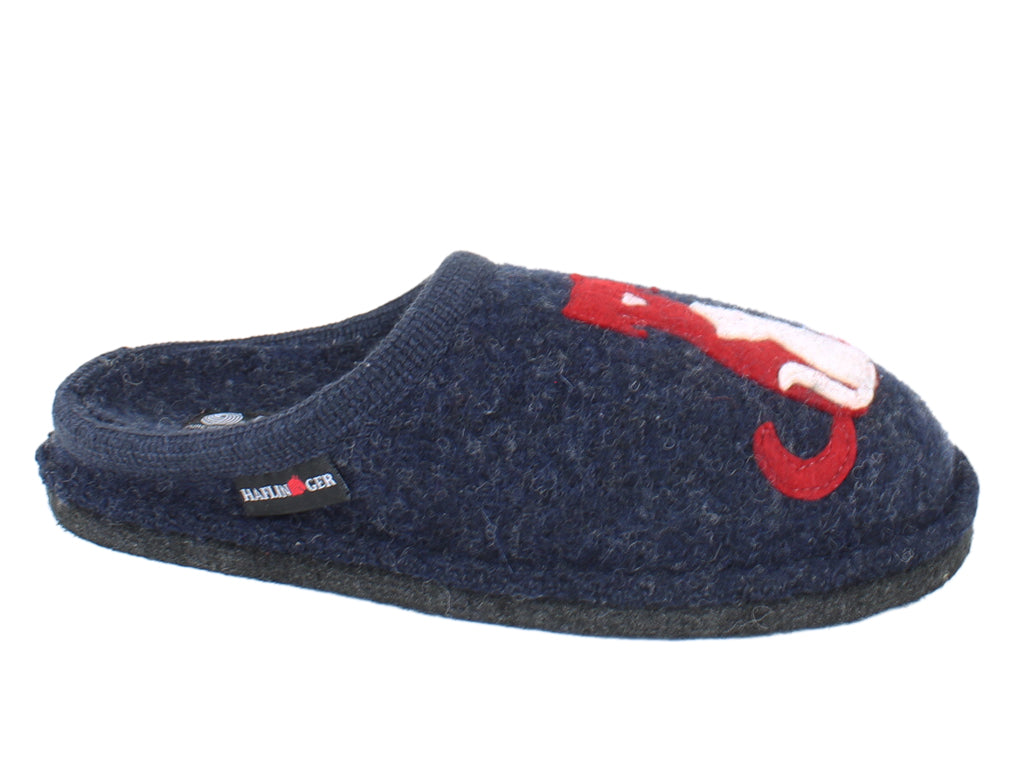 Haflinger Unisex Slippers Flair Cat&Dog Blue side view