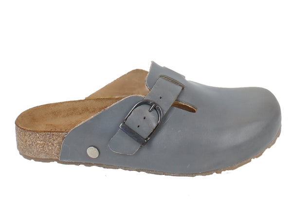 Haflinger Unisex Leather Clogs Lorenzo Antrhacite side view