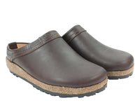 Haflinger Leather Clogs Malmo Brown pair view