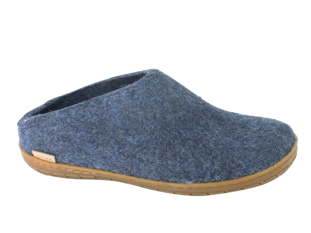 Glerups Slippers Jeans Rubber Sole side view