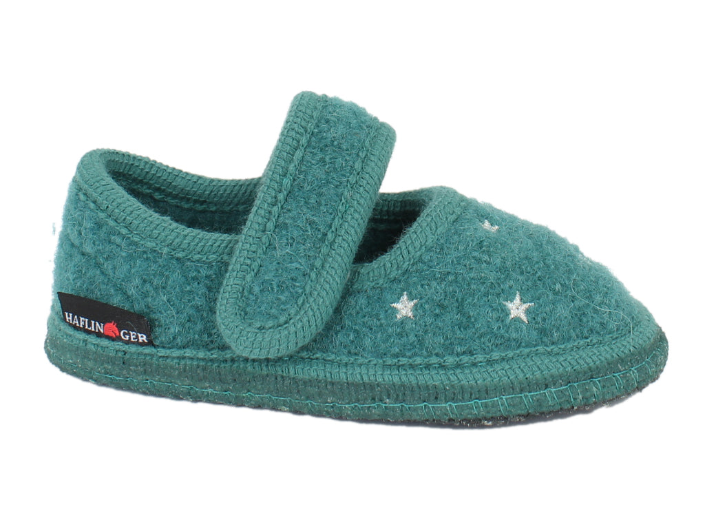 Haflinger Children's slippers Starlight Green side view