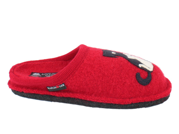 Haflinger Unisex Slippers Flair Cat&Dog Rubin side view