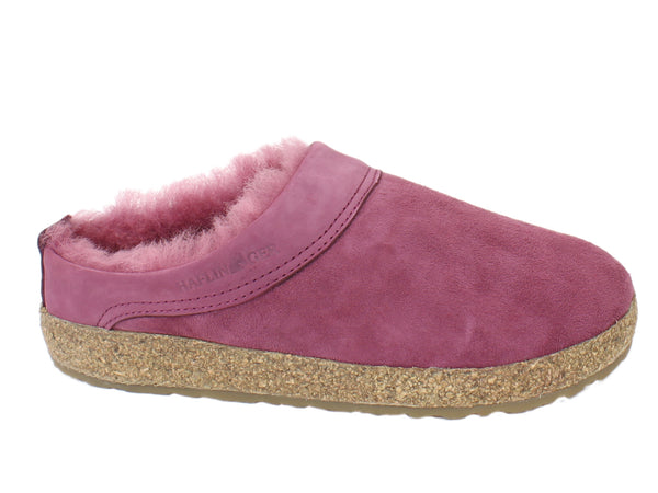 Haflinger Clogs Sheepskin Snowbird Burgundy side view