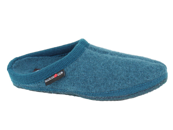 Haflinger Slippers Alaska Turkis Blue side view