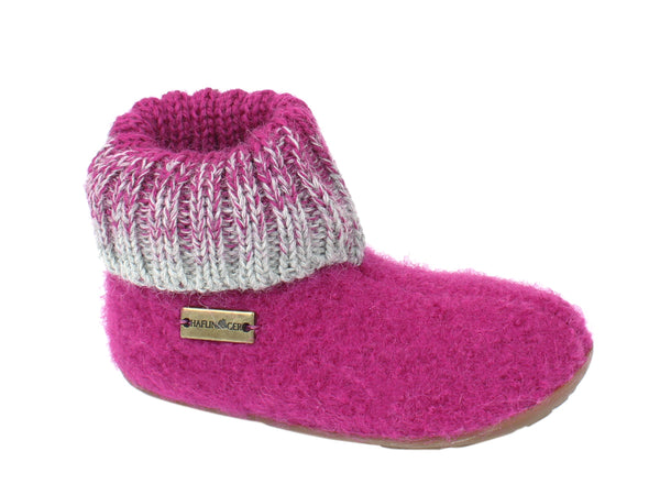 Haflinger Children's slippers Iris Pink  side view