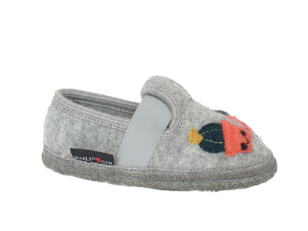 Haflinger Children's slippers Cactus Grey side view