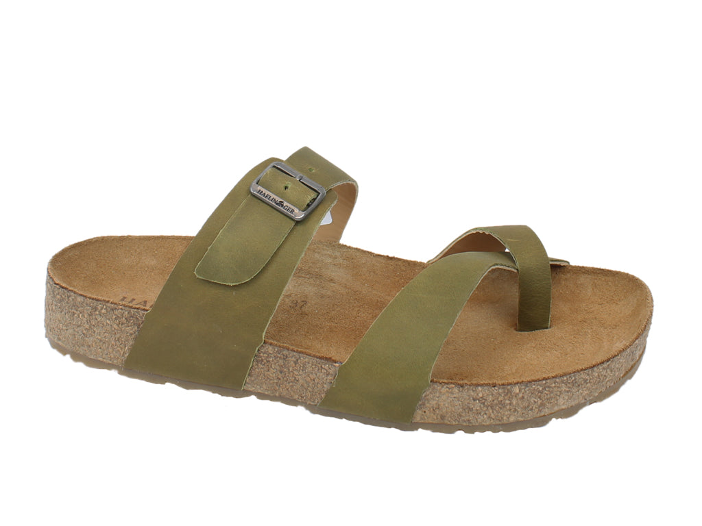 Haflinger Women Sandals Juno Olive side view