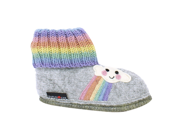 Haflinger Children's slipper Rainbow Grey side view