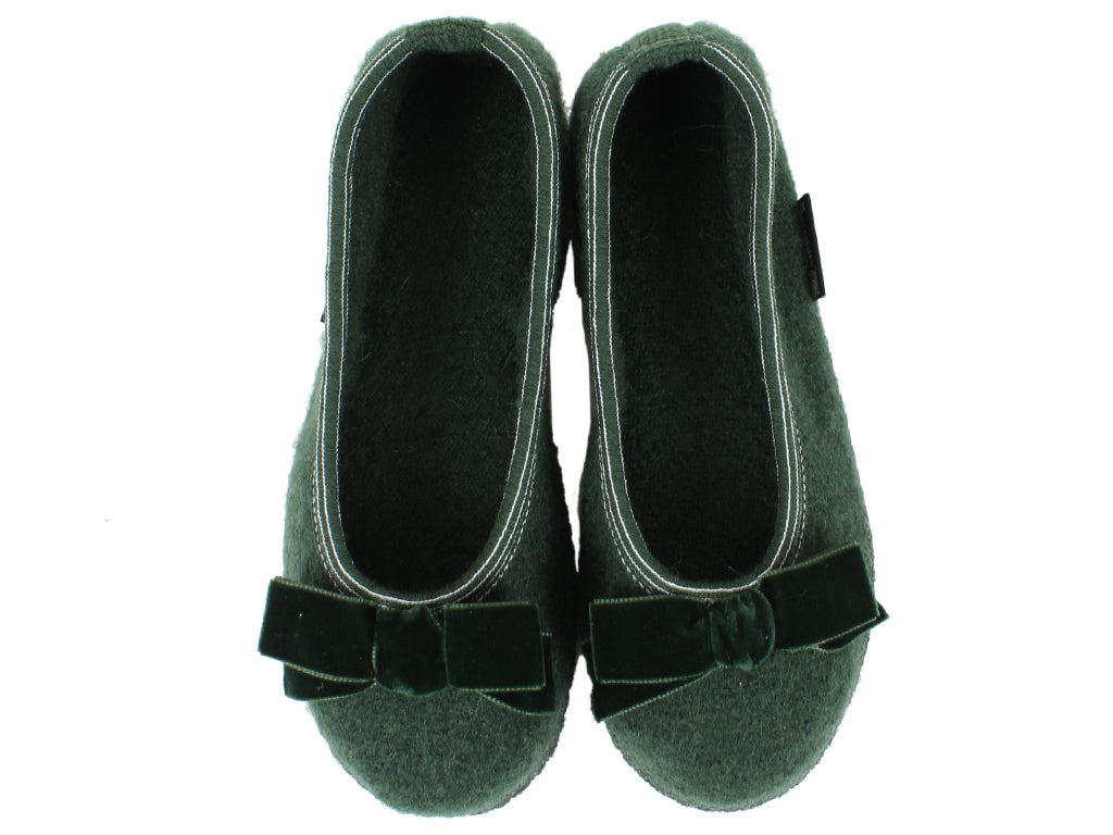 Haflinger Women 's Slippers Fiocco Moss upper view
