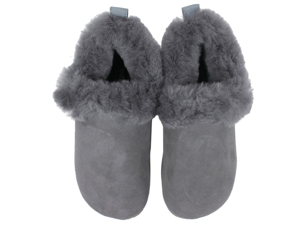 Haflinger Clogs Sheepskin Iceland Anthracite upper view