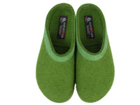 Haflinger Felt Clogs Grizzly Torben Grass Green  upper view