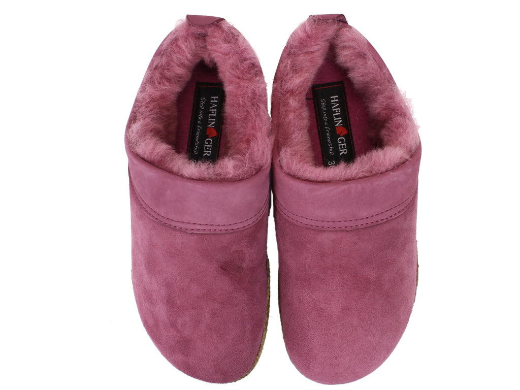 Haflinger Clogs Sheepskin Snowbird Burgundy upper view