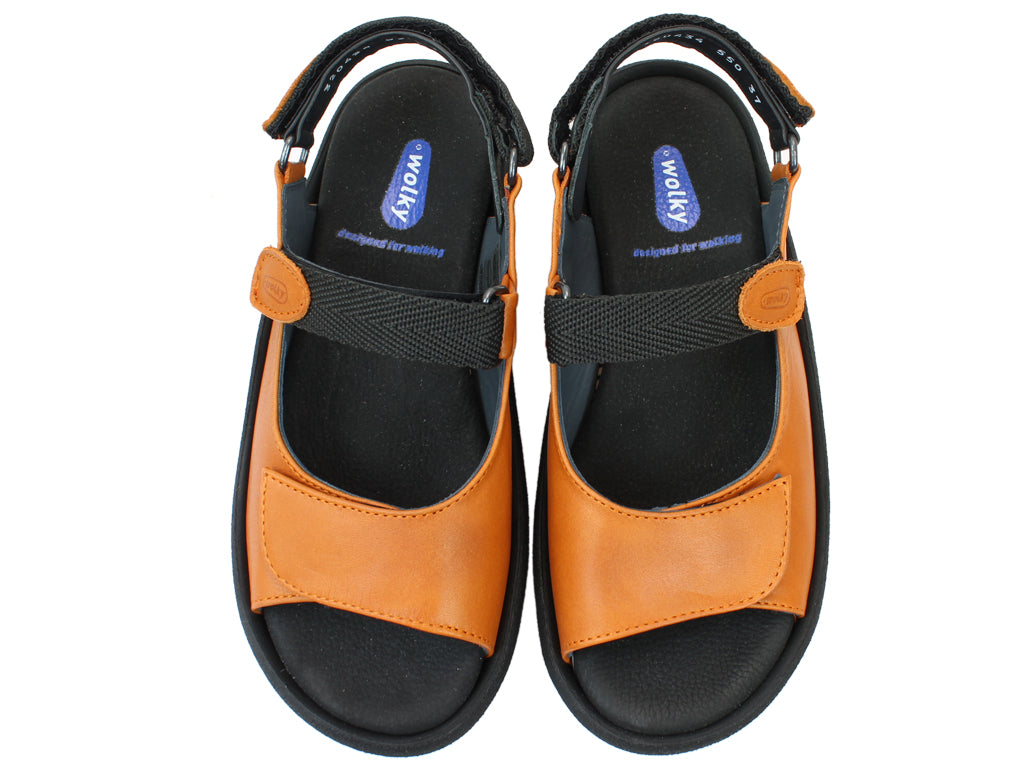 Wolky Women Sandals Jewel Orange upper view